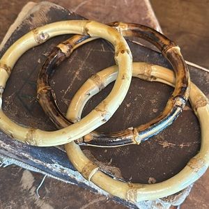Set of 3 Bamboo Bangle Bracelets